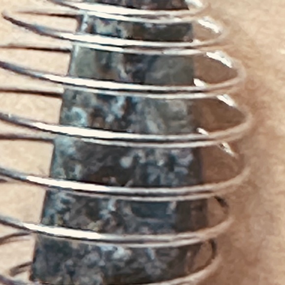 925 Sterling Silver Plated & Kambamba Stone/Crystal Spiral Wire Wrapped Cage New - Picture 2 of 9